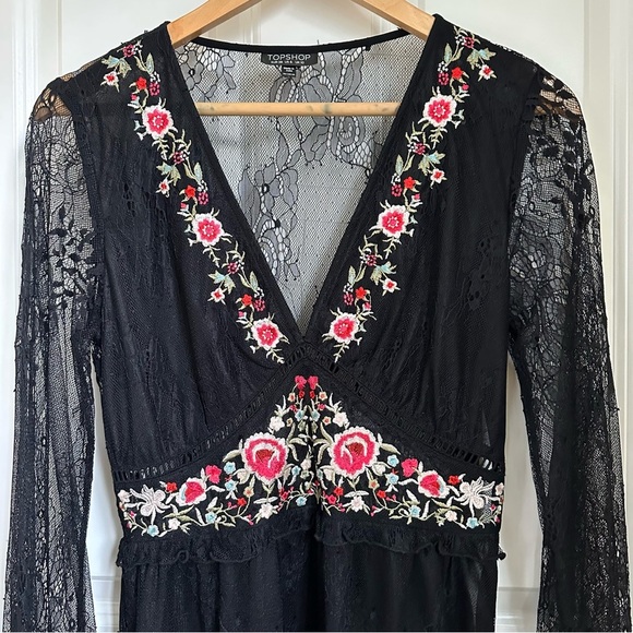 Top Shop Black Lace Flora Dress. Size: 6 Condition: Excellent, Never Worn - Picture 2 of 6